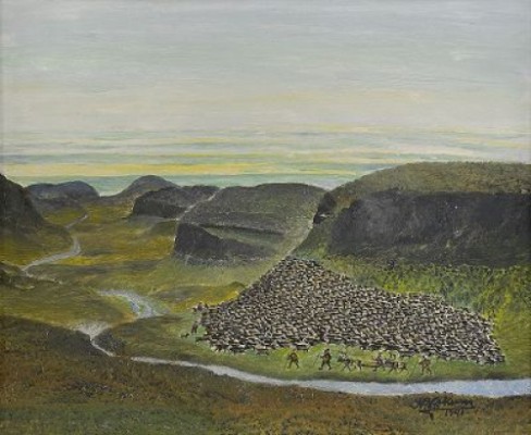 Rendrivning På Fjället by Nils Nilsson (Sami Artist) SKUM