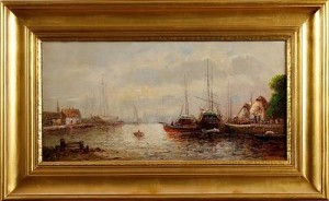 Hamnbild Med Båtar by D MORELL