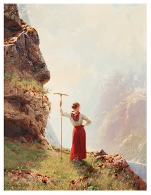 Flicka I Fjordlandskap by Hans Andreas DAHL