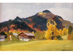 Oberbayerische Berglandschaft Im Herbst by Willy MORALT