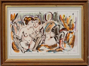 Två Kvinnor by Jules PASCIN