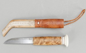 Samekniv Renhorn, Sk Dubbelkniv, by Per (Sami Artist) SUNNA