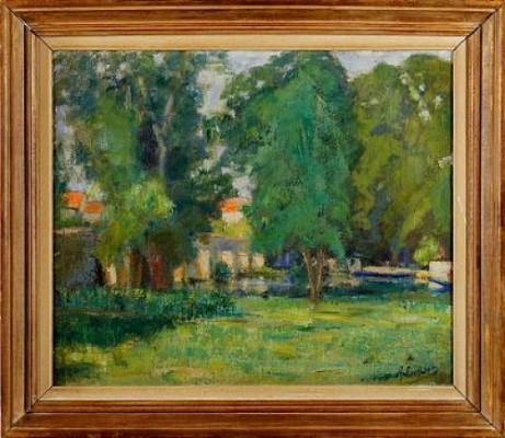 Vieux Pont De Grez-sur- Loing by Albert LACHAUX - auction artwork with signature