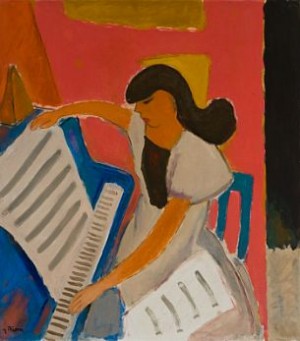 Kvinne Ved Piano by Johannes RIAN