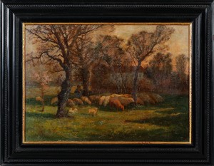 Landskap Med Betande Får by Carl MÜLLER-BAUMGARTEN - auction artwork with signature