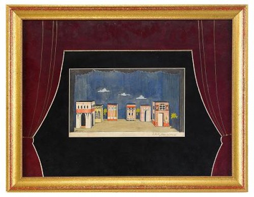 Design For The 1st Act Of The Play ´igra Interesov´ by Nikolai Alexeievich USHIN