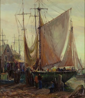 ''home To Gloucester'', Harbor Scene by Nell Gertrude Walker WARNER