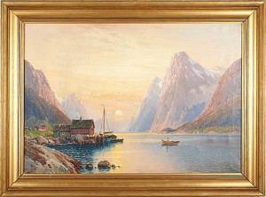 Fjordlandskap Med Båt by Carl BERTOLD - auction artwork with signature
