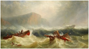 Sjöräddning I Upprört Hav by John Warkup SWIFT - auction artwork with signature