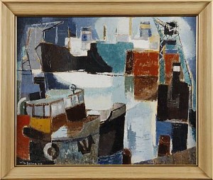 Harbour With Swimming Crane by Wim BOSMA