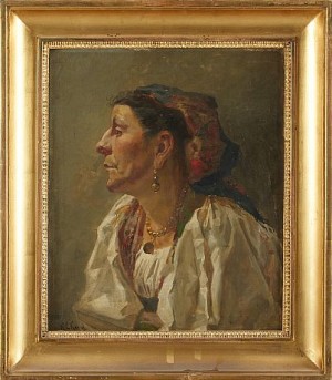 Allmogekvinna by W. C. KEENE - auction artwork with signature