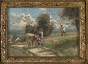 Two Works: Rast Auf Der Fahrt (rest On The Ride) And Madchen Mit Kuh (girl With Cow) by Paul HEY