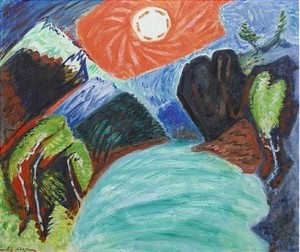Soleil Levant Au Dessus D'un Torrent by André MASSON
