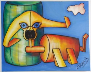 Komposition Med Hund by Caroline Af UGGLAS - auction artwork with signature