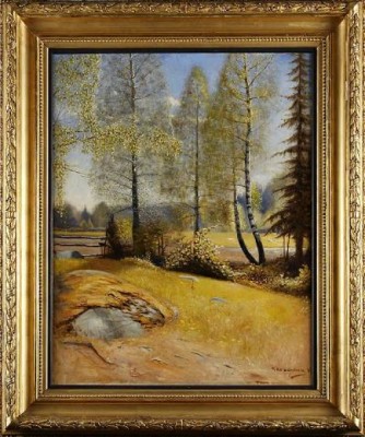 Vårlandskap by Tyko LANDBERG - auction artwork with signature