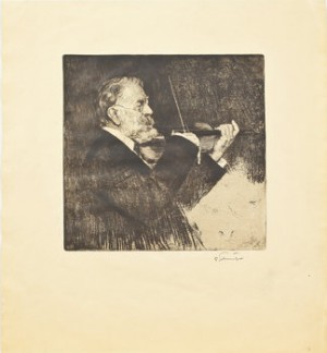 Fiolspelande Man by Ferdinand SCHMUTZER - auction artwork with signature