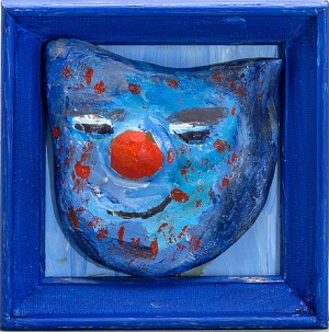 Blått Ansikte Med Röd Clownnäsa by Bie NORLING - auction artwork with signature