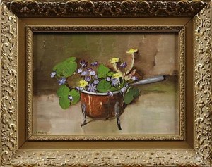 Stilleben Med Tussilago Och Blåsippor by Arvid ÖSTRÖM