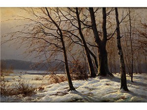 Winterliche Waldlandschaft Mit Jungen Bäumen Am Waldrand by Carl KENZLER - auction artwork with signature