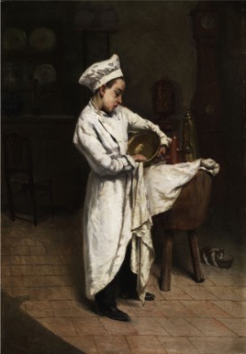 Küchenjunge Beim Putzen Eines Messingsiebs by Henri Louis Aimé POTTIN