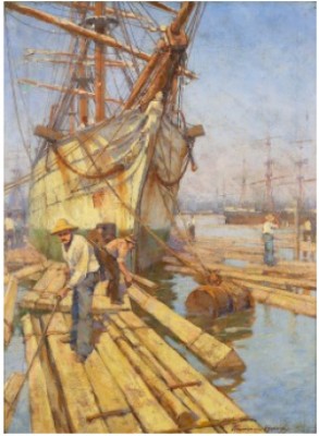 Hamnmotiv Från Severn, Bristol by Charles Murray PADDAY