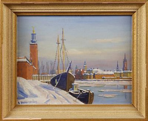 Stadshuset I Vintergryning by Gunnar ZETTERSTRÖM
