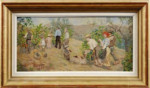Vinskörd by Salvator MALESCI - auction artwork with signature