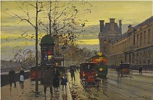 Flanörer Vid Seine - Paris by Edouard Léon CORTES