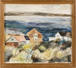 Kustlandskap Med Hus by Lennart ROSENSOHN