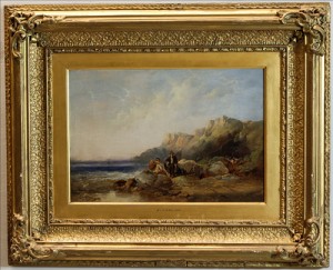 Kustbild Med Man Och Kvinna by Joseph HORLOR