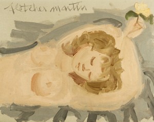 Nude With Yellow Flower by Fletcher MARTIN - auction artwork with signature