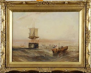 Hamnvy Med Segelbåtar by William Callcott KNELL