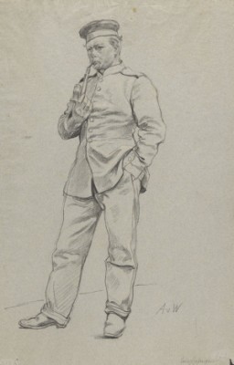 Kriegsgefangener Mit Pfeife by Anton Alexander Von WERNER
