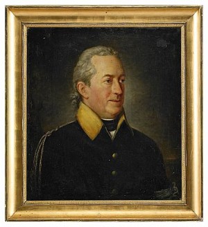 Porträtt Av Generalmajoren Greve Georg Adlersparre (1760-1835) Iklädd Uniformsrock Med Armbindel - Midjebild by Per (The Younger) KRAFFT