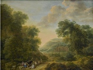 Satyrer Och Bönder På Byväg by Gillis NEYTS - auction artwork with signature