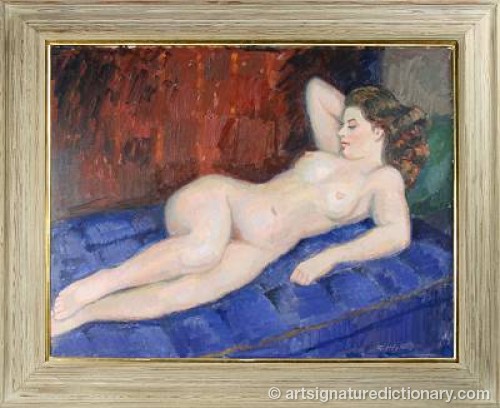 Liggande Modell by Gustaf HÖGLUND - auction artwork with signature