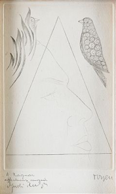 Portrait Of André Breton by Marie TOYEN