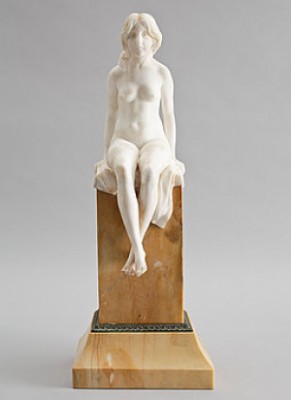Flicka På Marmorsockel by Franz PELESCHKA-LUNARD - auction artwork with signature