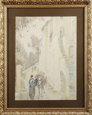Gatuscen Med åsna by Arthur Henry KNIGHTON HAMMOND - auction artwork with signature