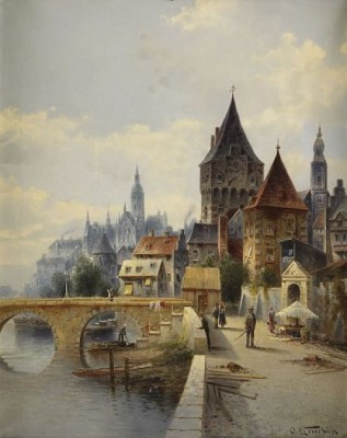 Stadsmotiv by O. L. TURBIN - auction artwork with signature