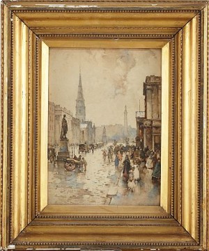 Stadsmotiv Från London Med Trafalgar Square Och St. Martin-in-the-fields by James Watterson HERALD