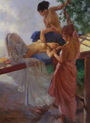 Three Nudes In Repose by William Russell FLINT