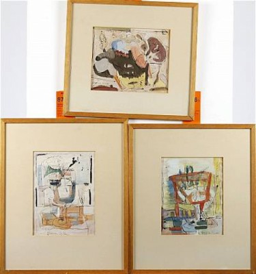 (3 St) Kompositioner by Hennie STRÅLHAMMAR - auction artwork with signature
