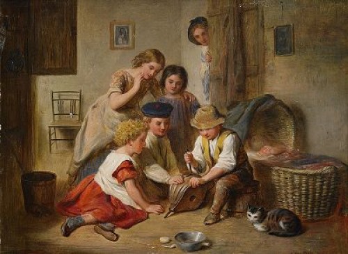 Interiör Med Barn by Arthur MEADE - auction artwork with signature