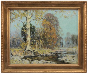 Autumn Trees By A River by Alfred Heber HUTTY