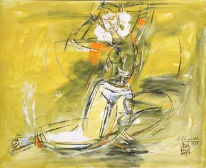Kuchipudi Dancer by Shiavax CHAVDA - auction artwork with signature