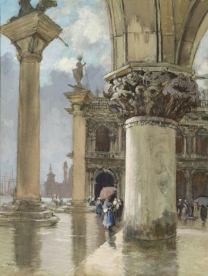 Piazetta, Venice, Rainy Day by Francis Hopkinson SMITH - auction artwork with signature