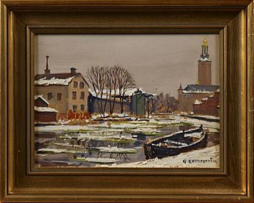 Stadshuset I Vintergryning by Gunnar ZETTERSTRÖM