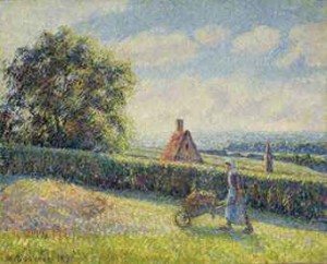 Femme Poussant Une Brouette, Eragny by Camille PISSARRO