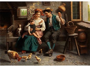 Genreszene Einer Italienischen Familie by Jules ZERMATI - auction artwork with signature